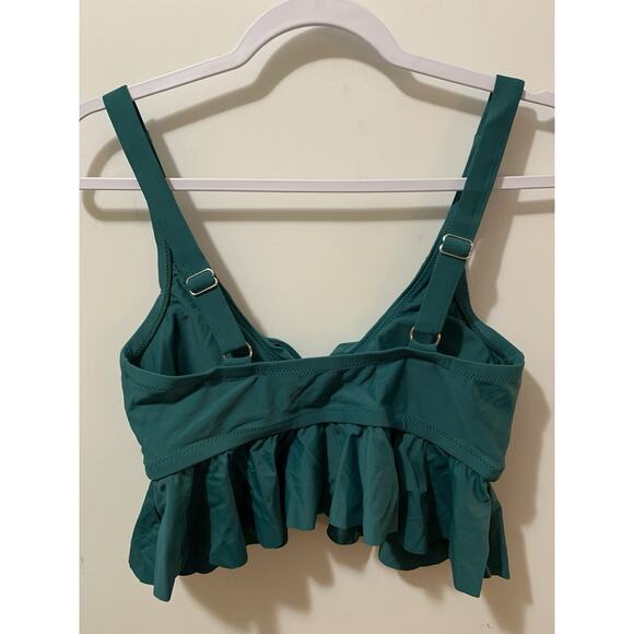 CUPSHE Teal Roses Women’s Size 0X Two Piece‎ Swimsuit NWT Beach Summer - Picture 6 of 13